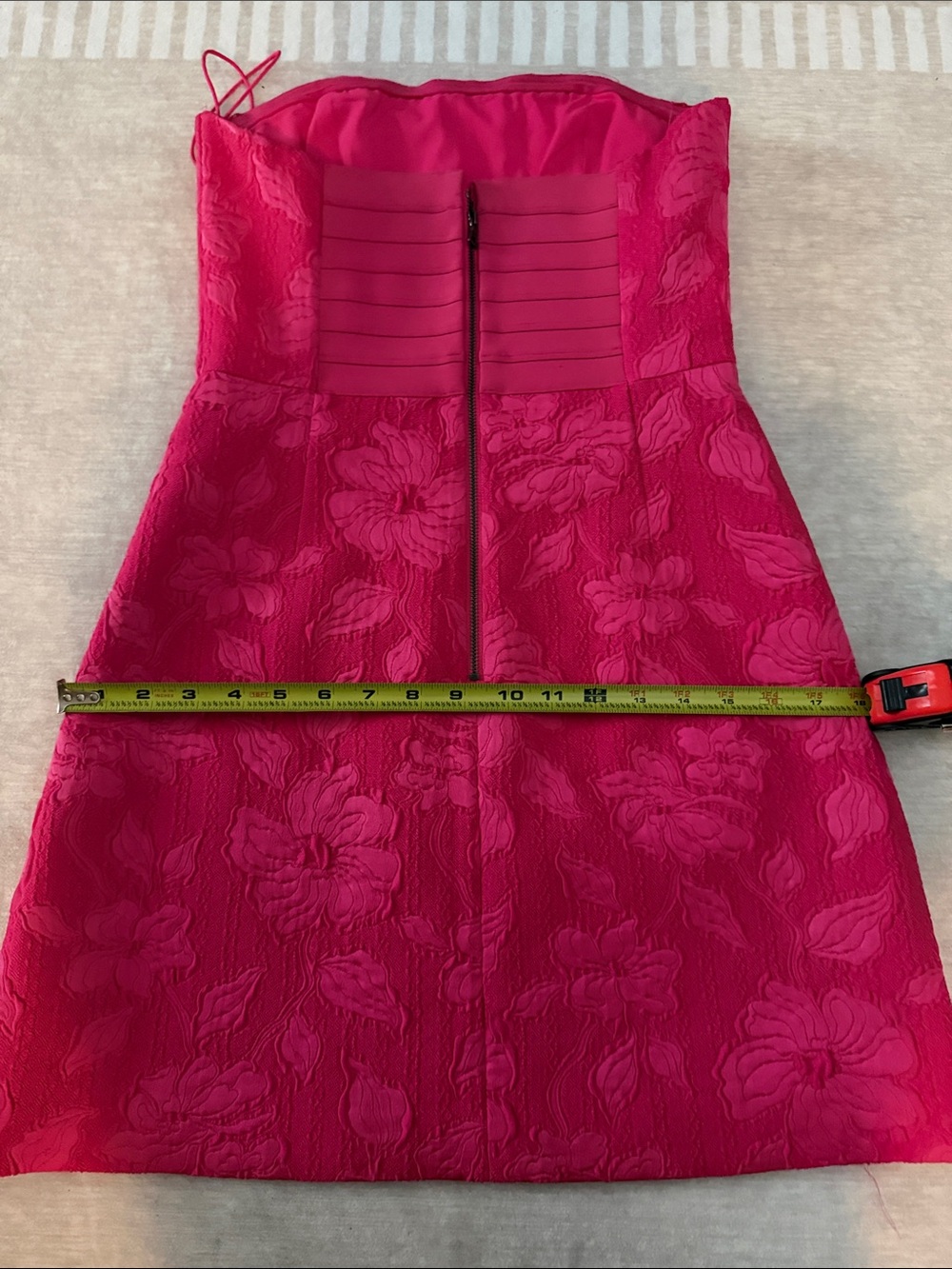 Alice + Olivia Hot Pink Floral Jacquard Mini Dress - Picture 4 of 5